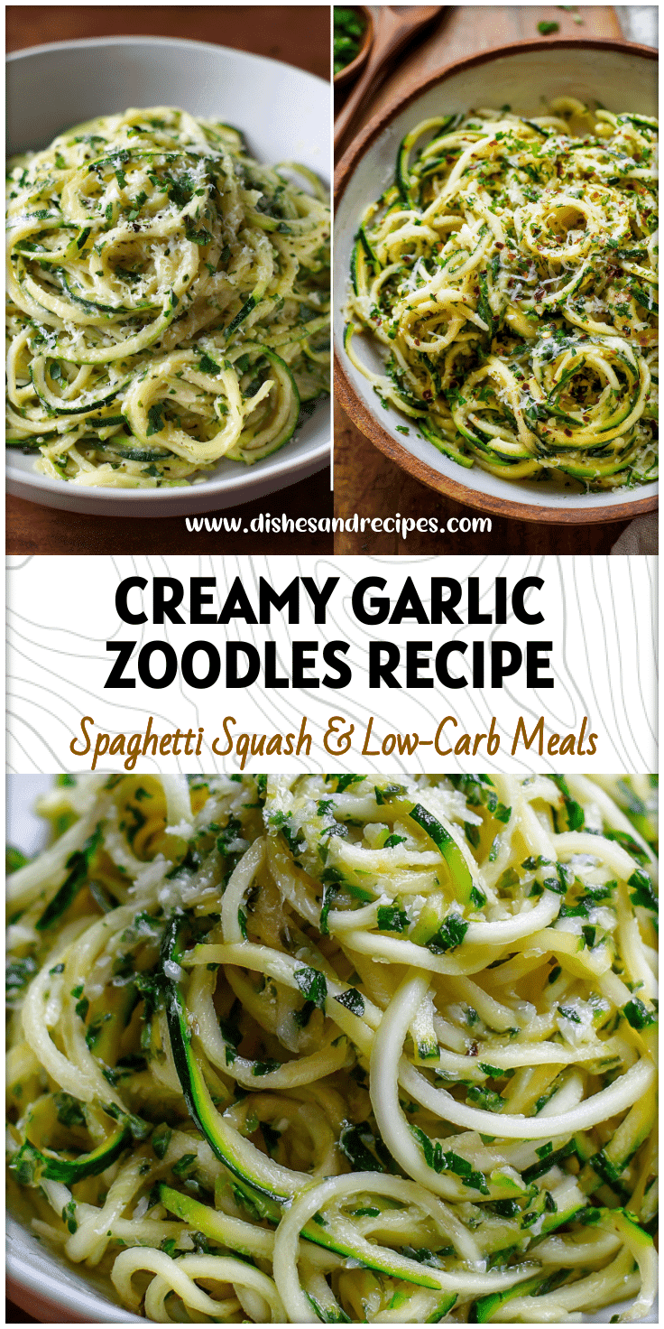 Bowl of Garlic Parmesan Zucchini Noodle Pasta topped with herbs and cheese, a fresh take on Easy Zucchini Noodle Recipes